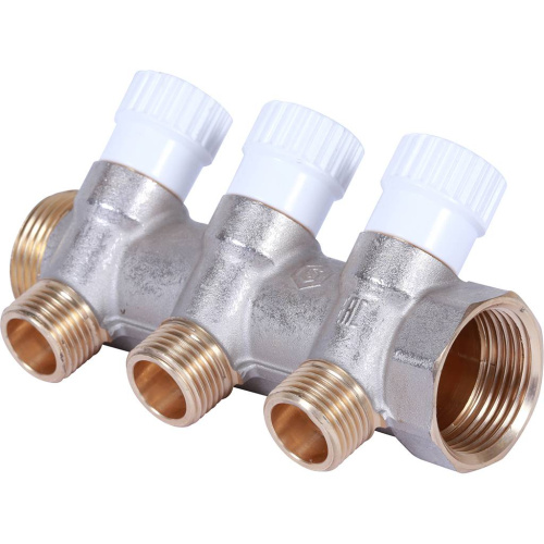 Коллектор 3 выхода STOUT 1"x1/2" плоское уплотнение SMB 6852 011203